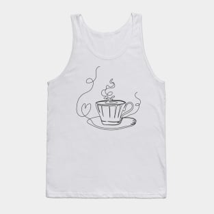 Single Line Tea Cup Tank Top